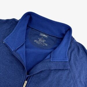 L.L.Bean Fleece Quarter Zip Men's XXL Tall Blue Lightweight Thermal Pullover